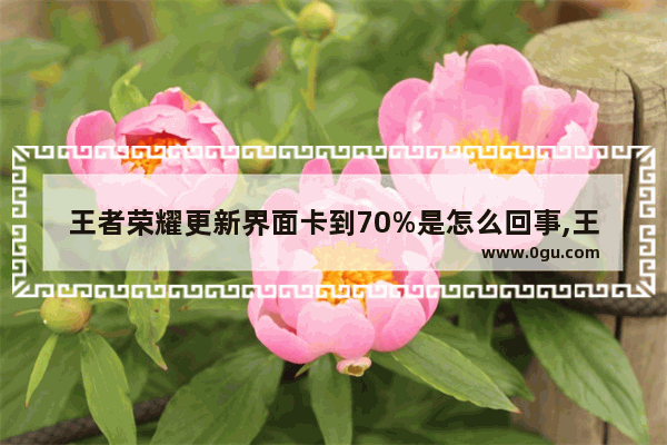 王者荣耀更新界面卡到70%是怎么回事,王者荣耀变卡了