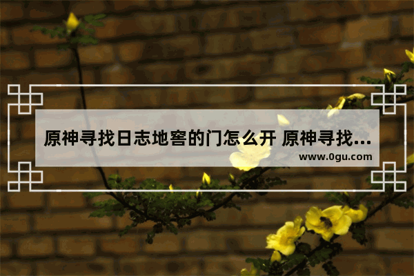 原神寻找日志地窖的门怎么开 原神寻找日志攻略