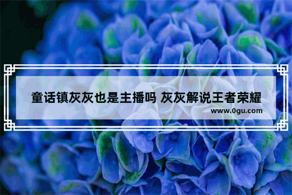 童话镇灰灰也是主播吗 灰灰解说王者荣耀