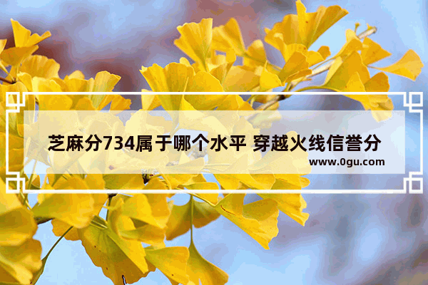 芝麻分734属于哪个水平 穿越火线信誉分是