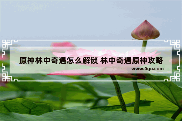 原神林中奇遇怎么解锁 林中奇遇原神攻略