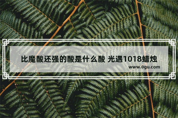 比魔酸还强的酸是什么酸 光遇1018蜡烛