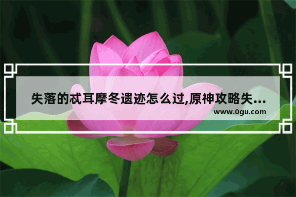 失落的忒耳摩冬遗迹怎么过,原神攻略失落之书