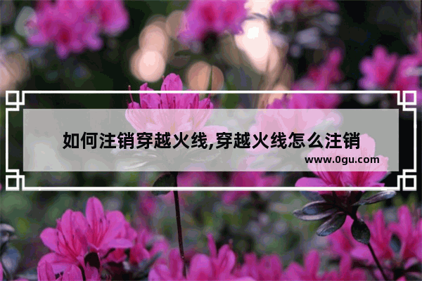如何注销穿越火线,穿越火线怎么注销