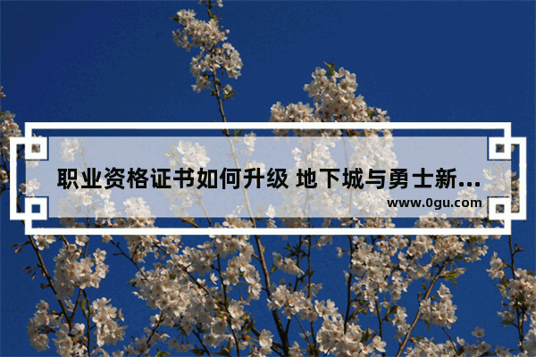 职业资格证书如何升级 地下城与勇士新职业升级