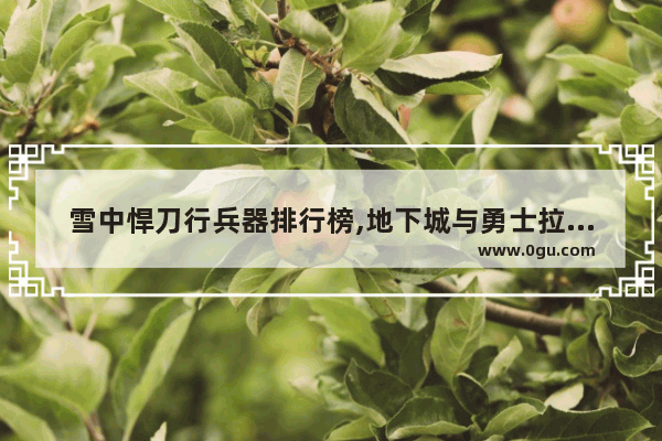 雪中悍刀行兵器排行榜,地下城与勇士拉风的剑