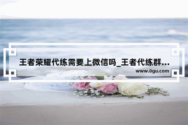 王者荣耀代练需要上微信吗_王者代练群怎么加