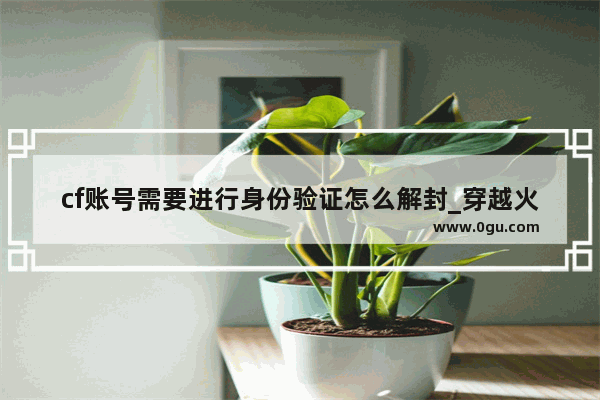 cf账号需要进行身份验证怎么解封_穿越火线解封方法