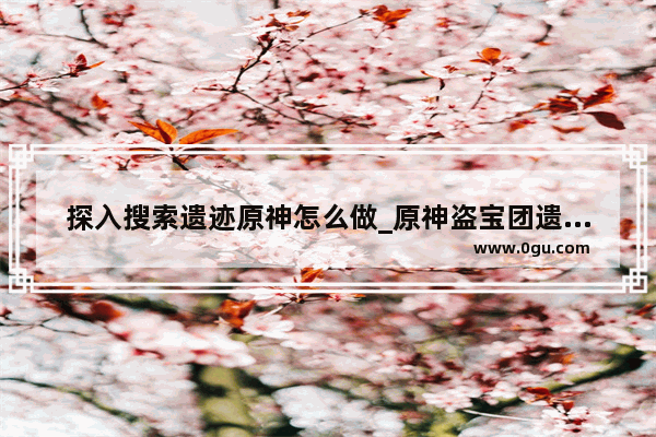 探入搜索遗迹原神怎么做_原神盗宝团遗迹怎么过
