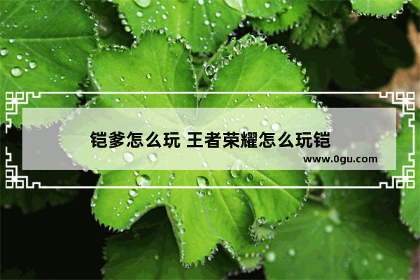 铠爹怎么玩 王者荣耀怎么玩铠