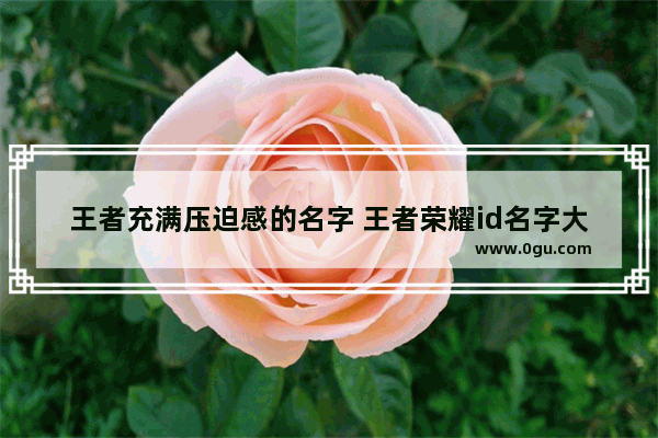 王者充满压迫感的名字 王者荣耀id名字大全骚