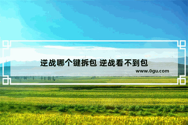 逆战哪个键拆包 逆战看不到包