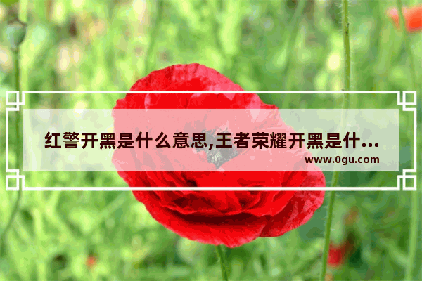 红警开黑是什么意思,王者荣耀开黑是什么意思