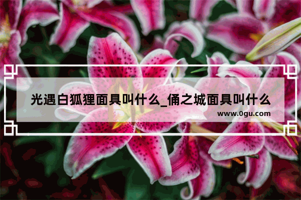 光遇白狐狸面具叫什么_俑之城面具叫什么