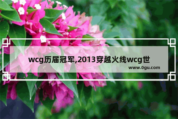 wcg历届冠军,2013穿越火线wcg世界总决赛