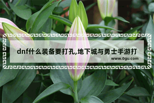 dnf什么装备要打孔,地下城与勇士手游打孔装备