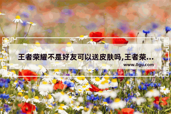 王者荣耀不是好友可以送皮肤吗,王者荣耀送皮肤规则