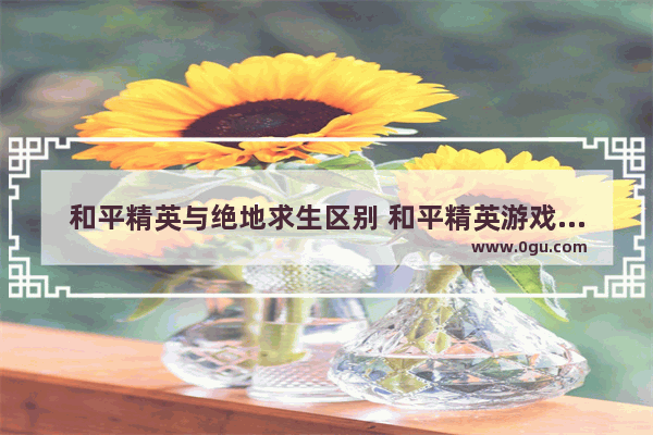 和平精英与绝地求生区别 和平精英游戏吃鸡绝地求生