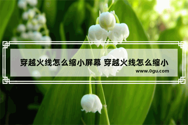 穿越火线怎么缩小屏幕 穿越火线怎么缩小