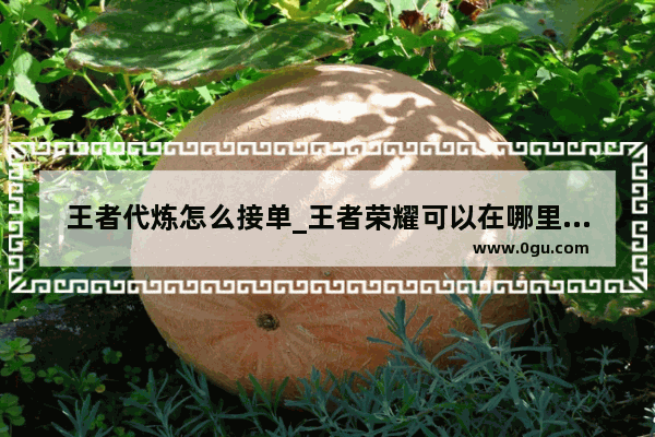 王者代炼怎么接单_王者荣耀可以在哪里接单代打 有什么平台吗