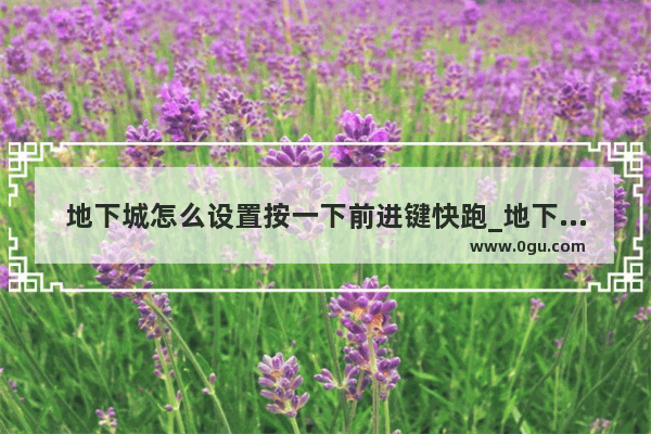 地下城怎么设置按一下前进键快跑_地下城如何退出公会