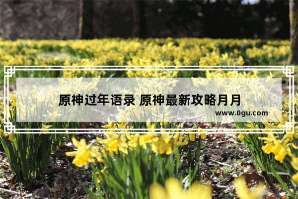 原神过年语录 原神最新攻略月月