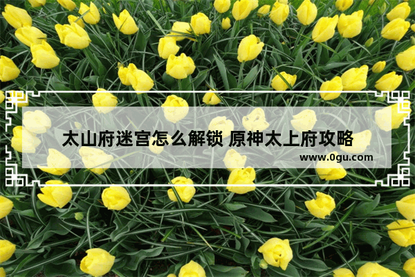 太山府迷宫怎么解锁 原神太上府攻略