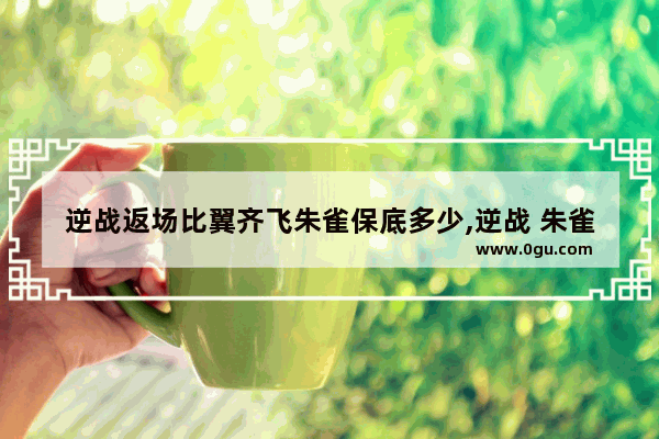 逆战返场比翼齐飞朱雀保底多少,逆战 朱雀 玄武