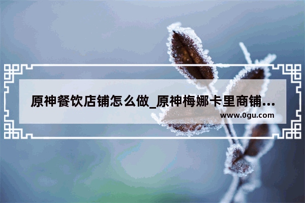 原神餐饮店铺怎么做_原神梅娜卡里商铺怎么开