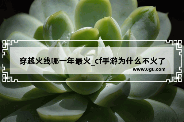 穿越火线哪一年最火_cf手游为什么不火了