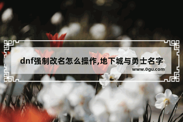 dnf强制改名怎么操作,地下城与勇士名字改不了吗