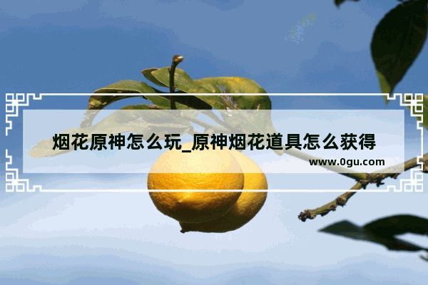 烟花原神怎么玩_原神烟花道具怎么获得