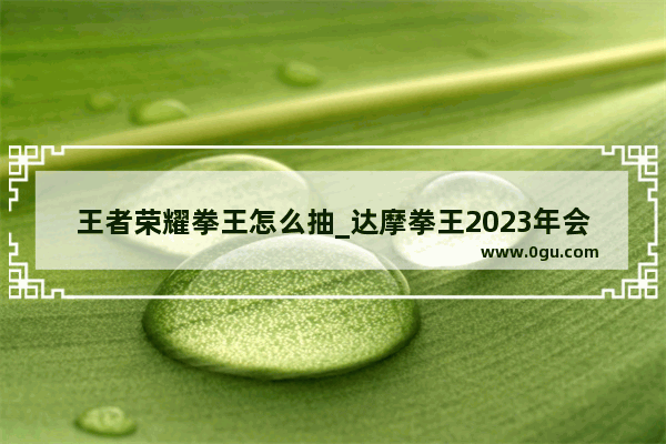 王者荣耀拳王怎么抽_达摩拳王2023年会返场吗