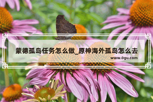 蒙德孤岛任务怎么做_原神海外孤岛怎么去