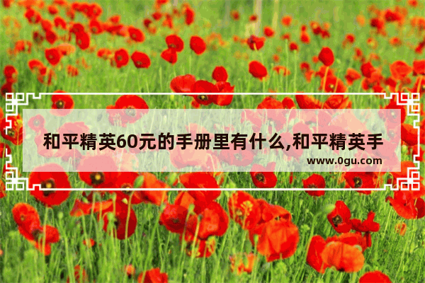 和平精英60元的手册里有什么,和平精英手册花多少钱