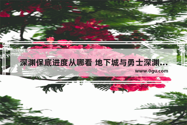 深渊保底进度从哪看 地下城与勇士深渊进度条