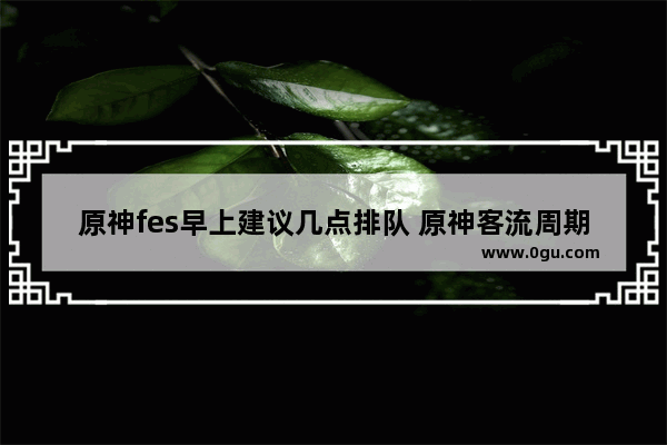 原神fes早上建议几点排队 原神客流周期攻略