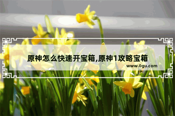 原神怎么快速开宝箱,原神1攻略宝箱