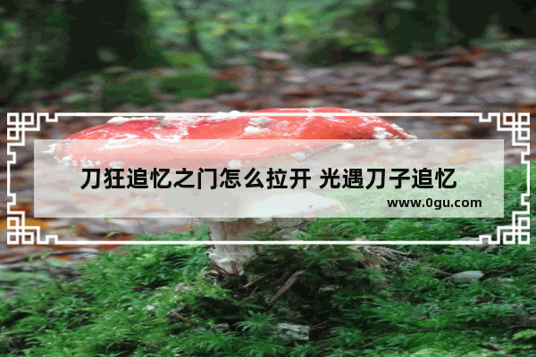 刀狂追忆之门怎么拉开 光遇刀子追忆