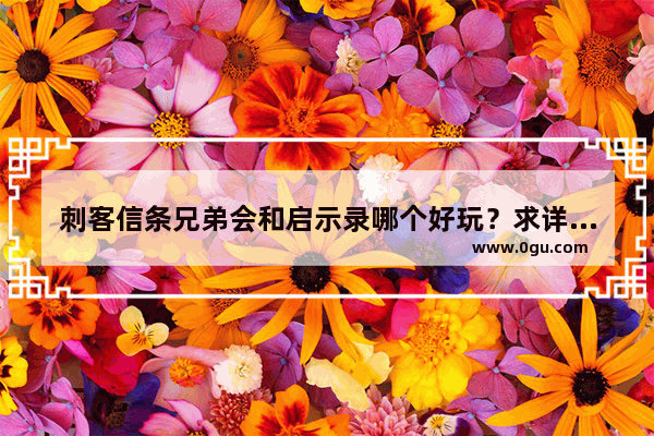 刺客信条兄弟会和启示录哪个好玩？求详细的差别_10大游戏开发公司