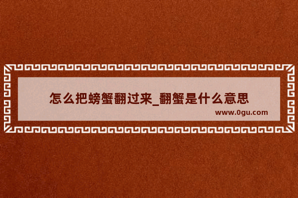 怎么把螃蟹翻过来_翻蟹是什么意思