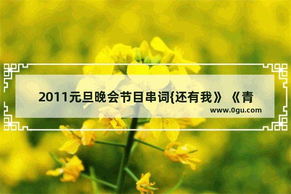2011元旦晚会节目串词{还有我》 《青花瓷》 《爱转角》 《隐形的翅膀》 《爱情买卖》《mother/father》,穿越火线爱情买卖