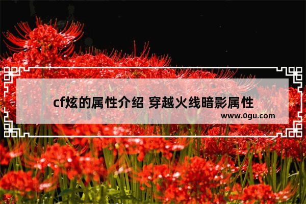 cf炫的属性介绍 穿越火线暗影属性