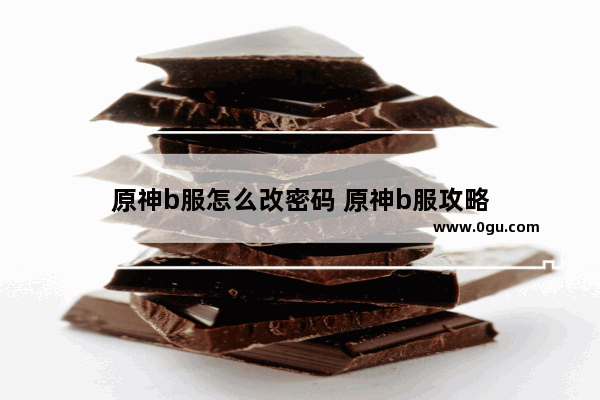 原神b服怎么改密码 原神b服攻略