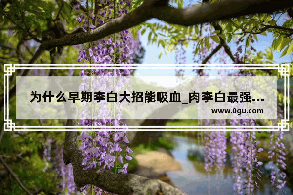 为什么早期李白大招能吸血_肉李白最强出装