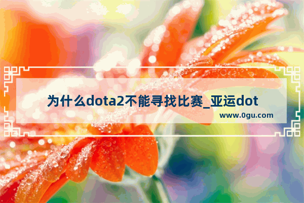 为什么dota2不能寻找比赛_亚运dota2哪里看