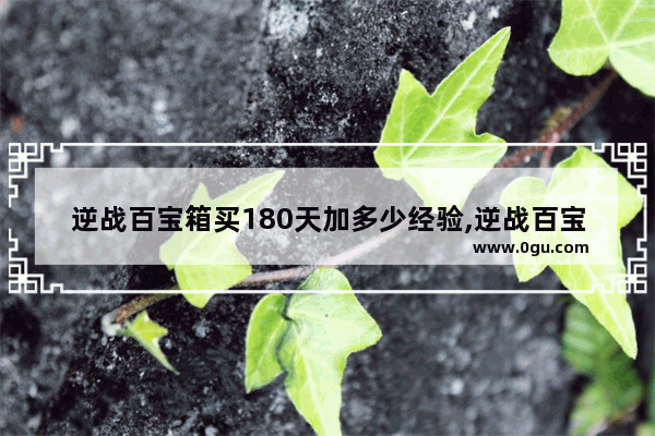 逆战百宝箱买180天加多少经验,逆战百宝箱加成
