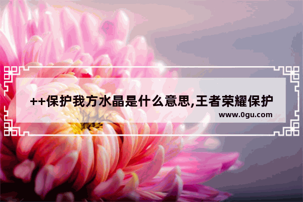 ++保护我方水晶是什么意思,王者荣耀保护水晶