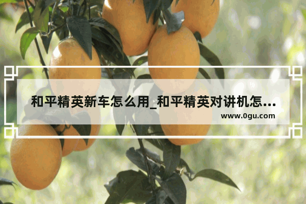 和平精英新车怎么用_和平精英对讲机怎么用