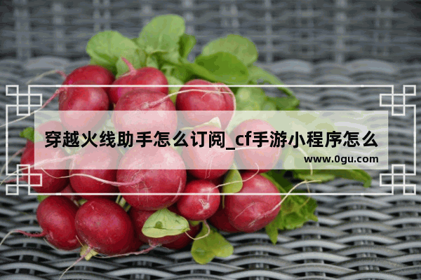 穿越火线助手怎么订阅_cf手游小程序怎么订阅